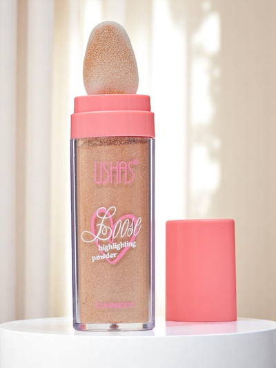 USHAS Sijajni puder v prahu za obraz z gobico za nanašanje Radiance