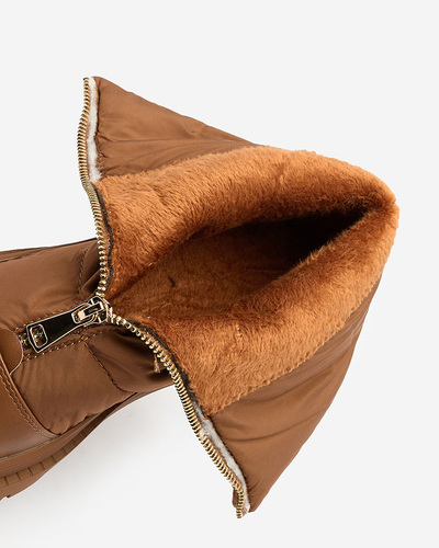 Royalfashion Ženski škornji Tainve Beige z ravnim podplatom