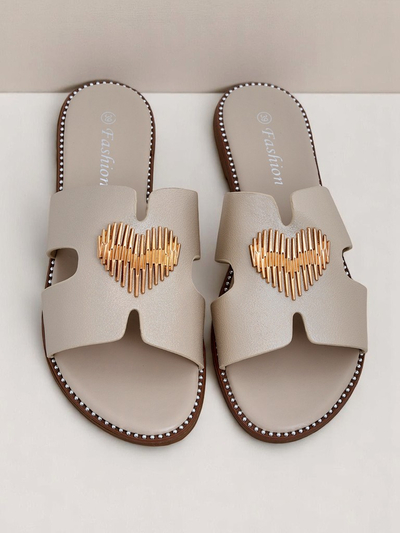 Royalfashion Ženske papuče s ravnim potplatom Heart Chic