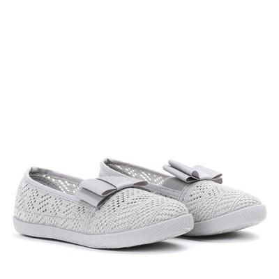Royalfashion Szare dziewczęce tenisówki typu slip on Tabbi