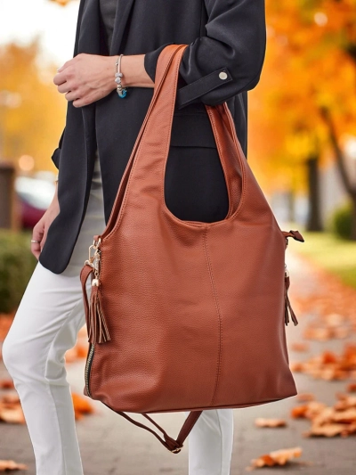 Velika ženska torbica shopper Crystal Haven iz eko usnja