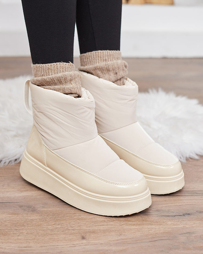 Royalfashion Beige Maderta ženski snežni škornji
