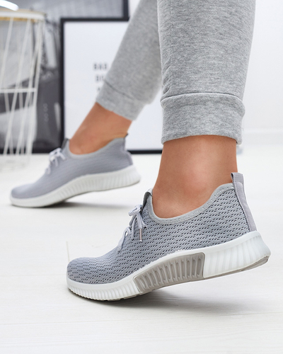 Royalfashion Szare damskie materiałowe buty sportowe Vobbu