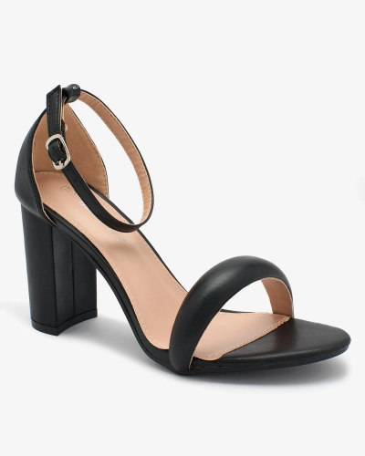 Royalfashion Czarne Sandałki damskie na wysokim słupku Vefre