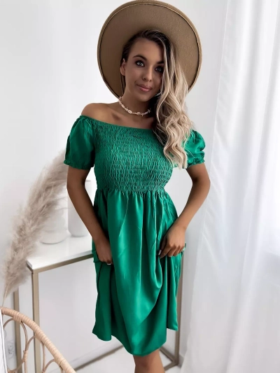 Royalfashion Zielona damska sukienka mini a'la hiszpanka