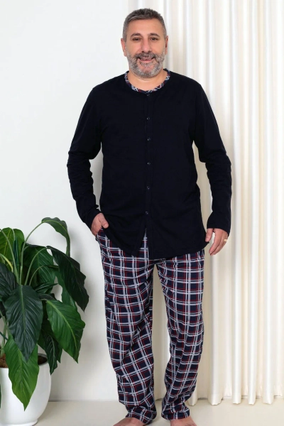 Royalfashion Moška bombažna pajkice s karo vzorcem PLUS SIZE