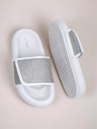 Royalfashion Dámske šľapky s plochou podrážkou Sparkle Step