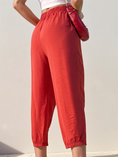 Royalfashion Ravne ženske hlače iz tkanine 7/8