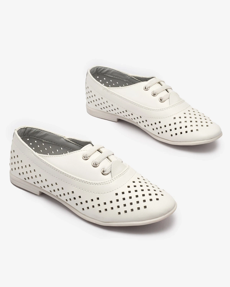 Royalfashion Beli otroški ažurasti mokasini Janno