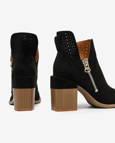 Royalfashion Black openwork stiletto boots Veviret