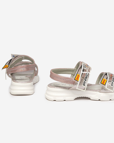 Royalfashion Różowe dziecięce sandałki zapinane na rzepy Keris