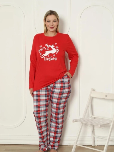 Royalfashion božične bombažne ženske pižame PLUS SIZE