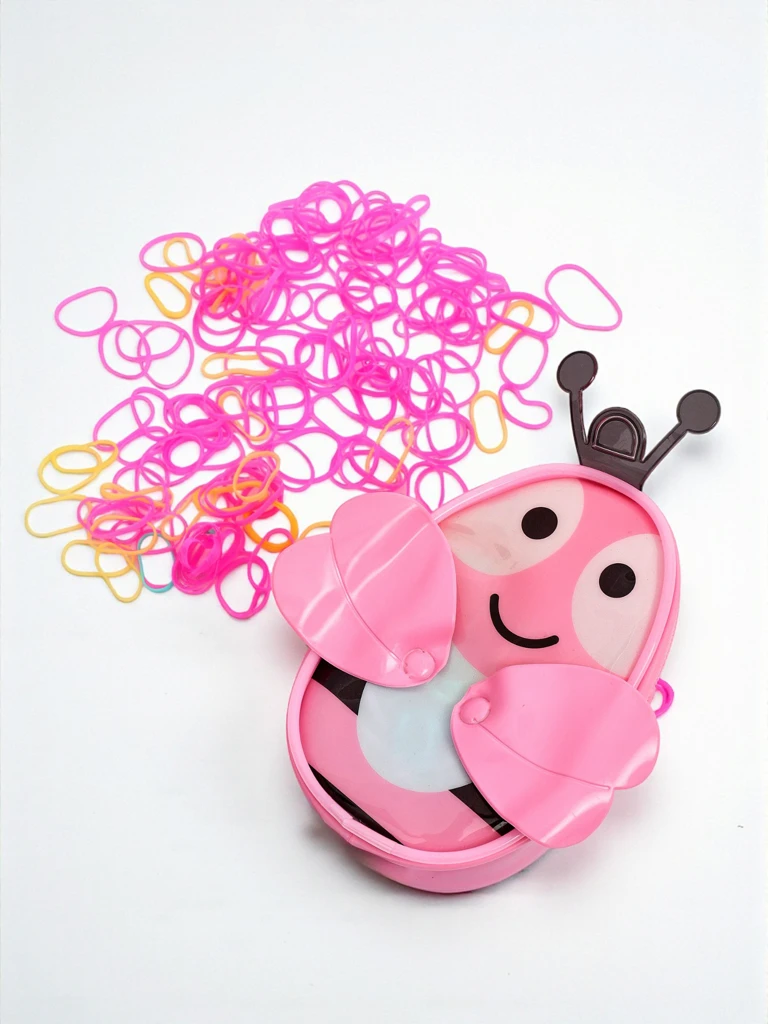 Royalfashion Večbarvne silikonske gumice za lase Pszczółka