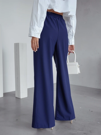 Royalfashion Široke ženske hlače z gubami