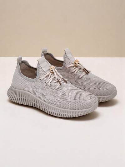 Aurelia Beige Royalfashion – Bež ženske superge tkanina vezalke