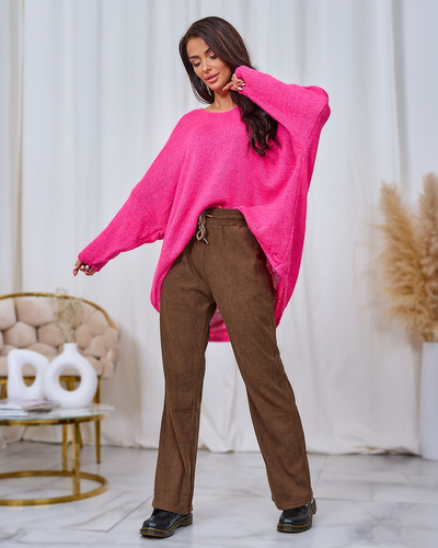 Royalfashion Rjave ženske hlače iz manšete