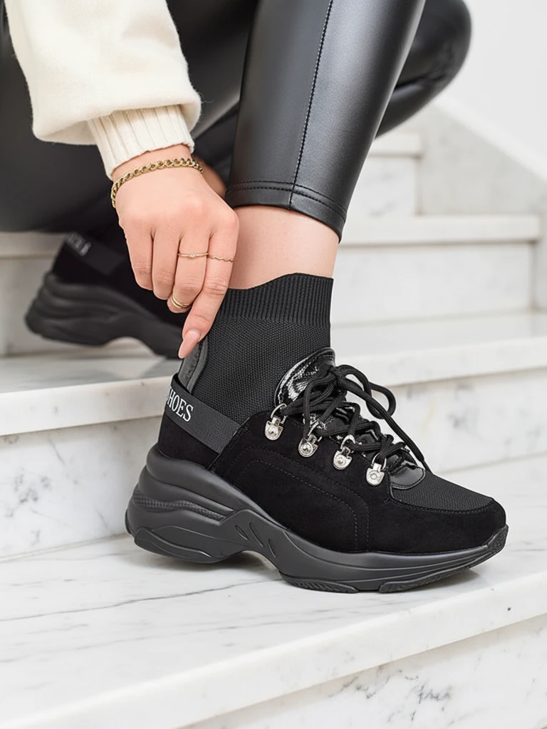 Royalfashion Ženske črne izolirane športne copate Aleppo