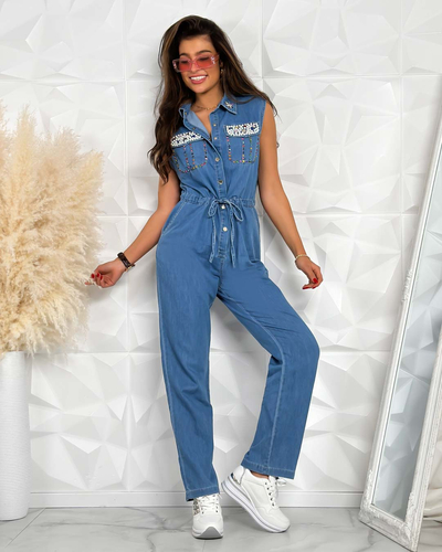 Royalfashion Ženska obleka s cirkoni in biseri