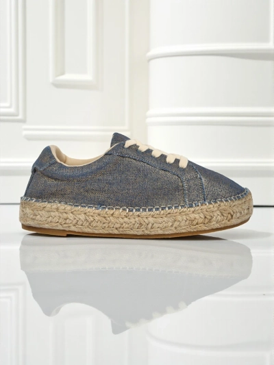 Aurelia Denim Espadrillos – ženski copati s plosko peto iz tkanine