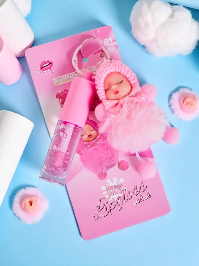 Otroški lip gloss z lutko Svetlo roza
