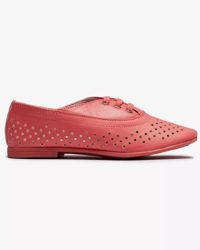 Różowe dziecięce mokasyny ażurowe Janno- Obuwie