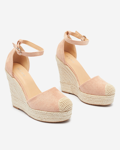 Royalfashion Różowe damskie sandały na koturnie Meylasi