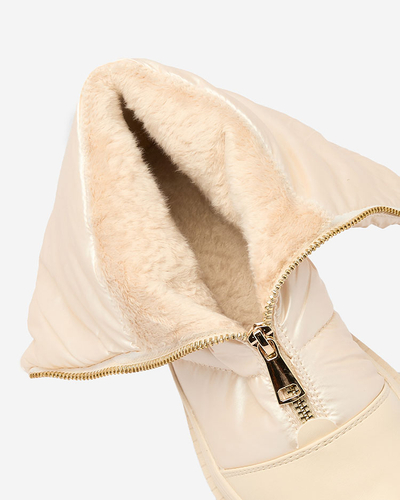 Royalfashion Ženski škornji Tainve Beige z ravnim podplatom