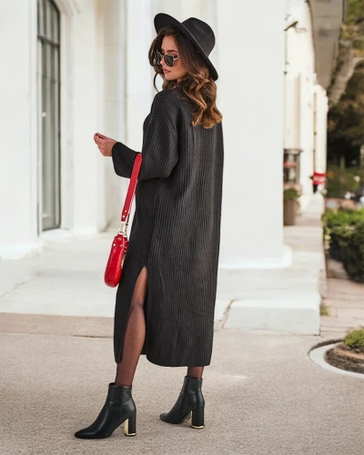 Royalfashion Duga haljina od džempera za žene