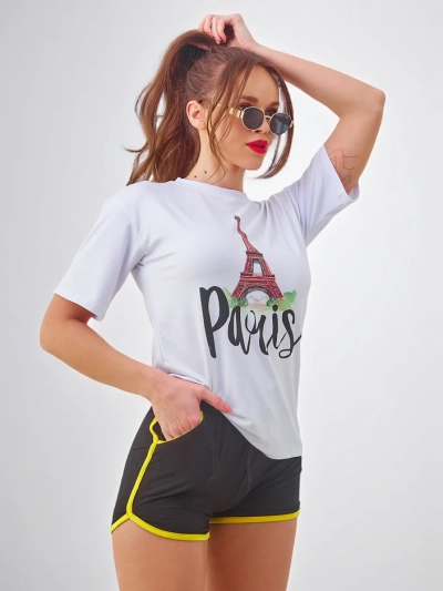 Royalfashion Ženski športni komplet s t-shirtom in kratkimi hlačami Paris