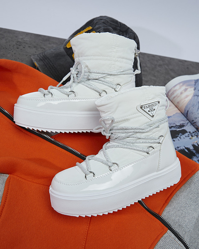 Royalfashion Białe dziecięce wsuwane buty a'la śniegowce Asifa