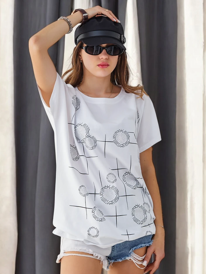Royalfashion Ženska bombažna majica z printom