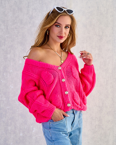 Royalfashion Ženski pleteni pulover z gumbi