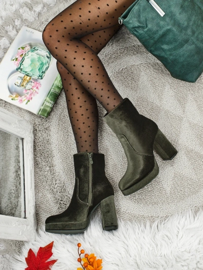 Ženski gležnarji s peto al'la Velur Miss