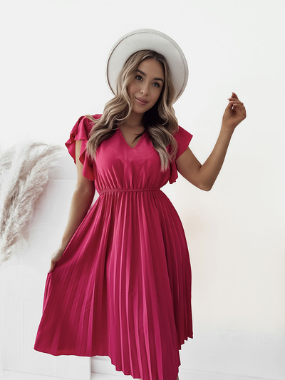 Royalfashion Ženska plisirana midi obleka