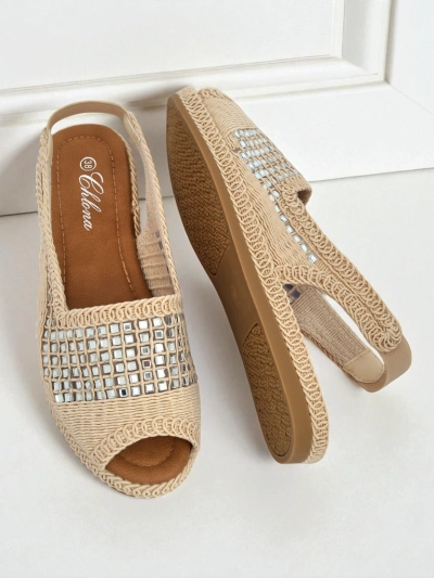 Ženske espadrile sandali z okrasnimi kamni Belle Sparkle