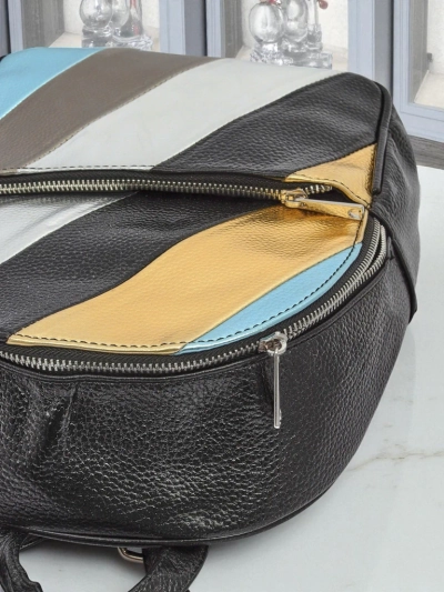 Royalfashion Ženski nahrbtnik iz eko usnja s črtami Metallic Stripes