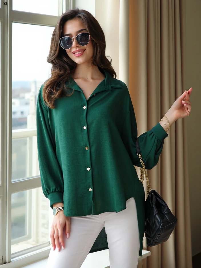 Royalfashion Dama dolgih oversized srajc