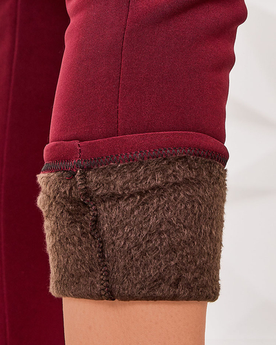 Royalfashion Otopljene ženske hlače z okrasnimi gumbi