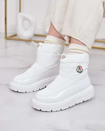 Royalfashion Ženski škornji z drsenjem v beli barvi Ireda