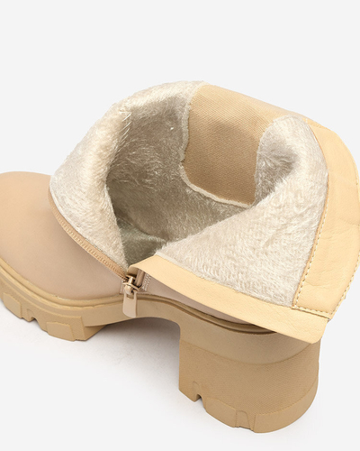 Royalfashion Bež ženski škornji Atherta stiletto