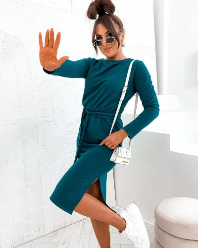 Royalfashion Ženska bombažna obleka do kolen