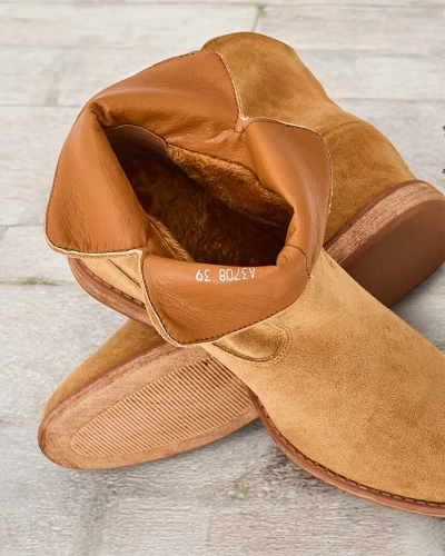 Royalfashion Ċriena karabinjeri fil-stil tal-cowboy fuq il-wedge mħassar Blueston