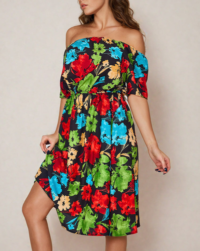 Royalfashion Vzorčena ženska mini obleka a'la hiszpanka