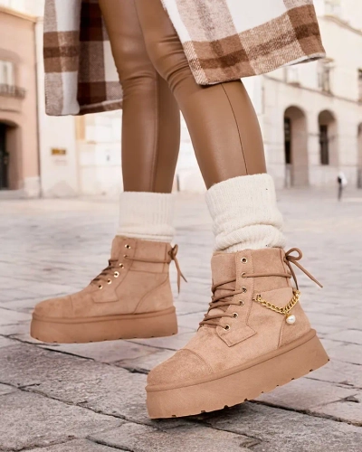 Royalfashion Ženski škornji Woruces z vezalkami