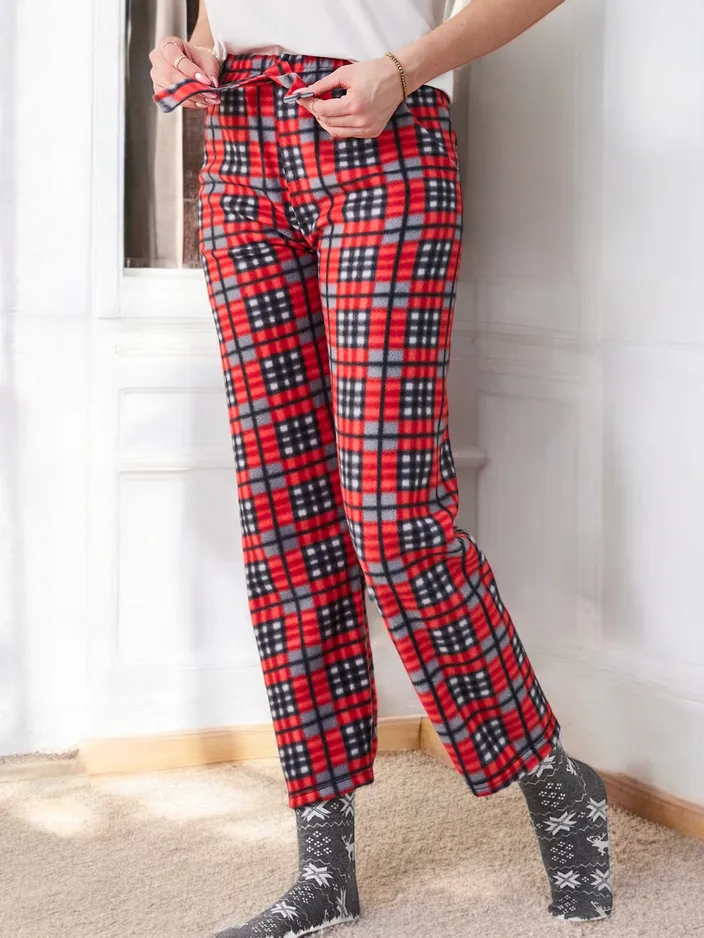 Royalfashion bombaž Christmas ženske pižame karirane hlače