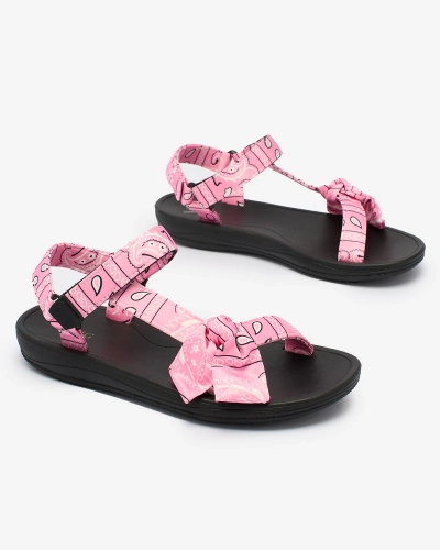 Royalfashion Różowe sandały damskie z kokardką Oyall