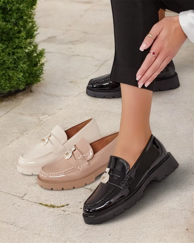 Royalfashion Ženski lakirani mokasini Bemies