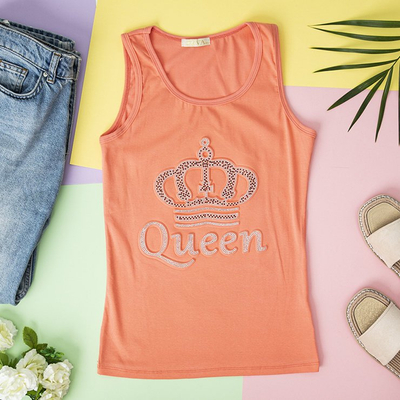 Royalfashion Różowy damski top z cyrkoniami