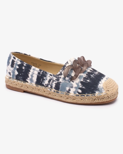 Royalfashion Czarne espadryle damskie z printem Serffio