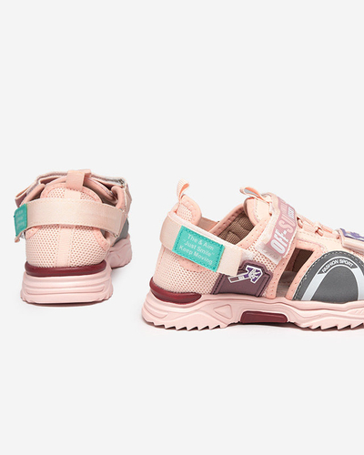 Royalfashion Różowe sandały dziecięce na rzepy Wukapi